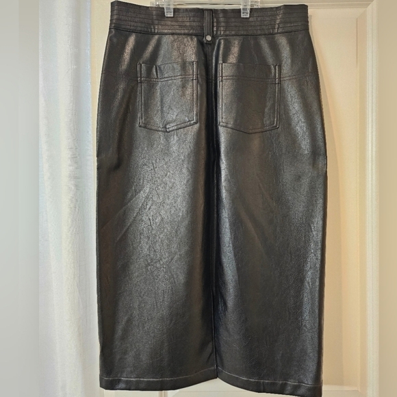 Pilcro Faux Leather Moto Midi Skirt (size 12) - Picture 8 of 11